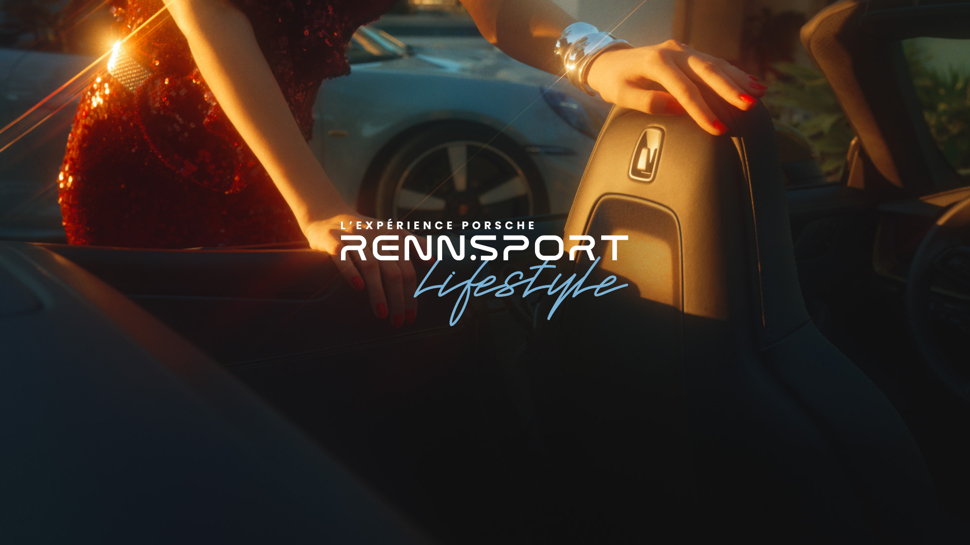 Visuel lifestyle du projet Rennsport, direction artistique par Pois Chiche Design à Lorient pour l’expérience Porsche.