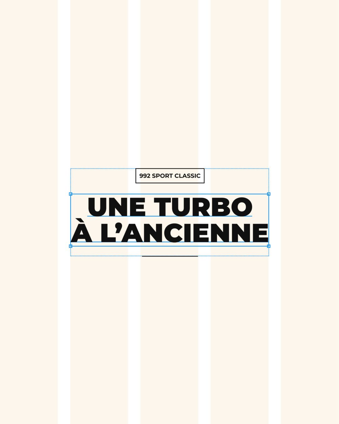Composition éditoriale du projet Rennsport, design graphique réalisé par Pois Chiche Design à Lorient pour l’univers Porsche.
