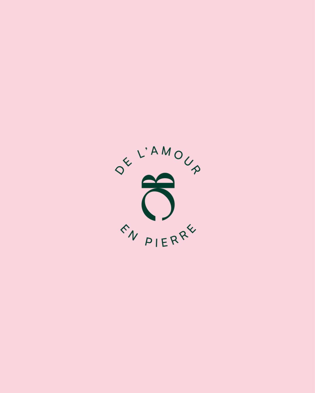 Estampille “De l’amour en pierre” – création graphique pour la bijouterie Bizou Caillou à Ploemeur, design réalisée par Pois Chiche Design à Lorient.