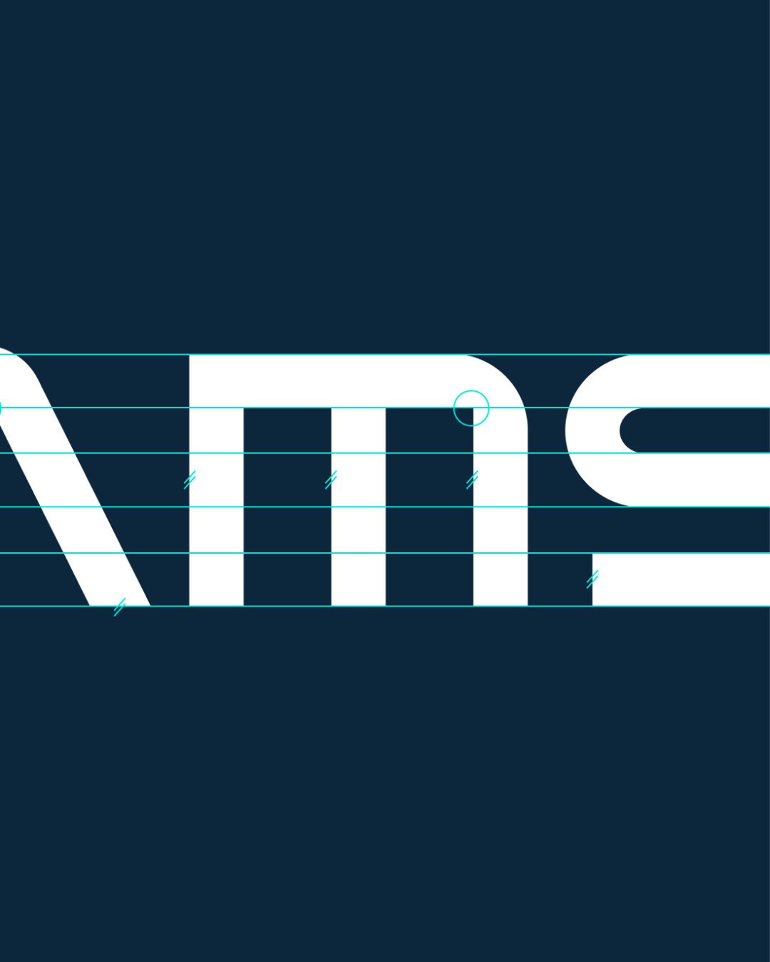 Détails de construction du logotype AMSC — création graphique et identité visuelle signées Pois Chiche Design à Lorient.