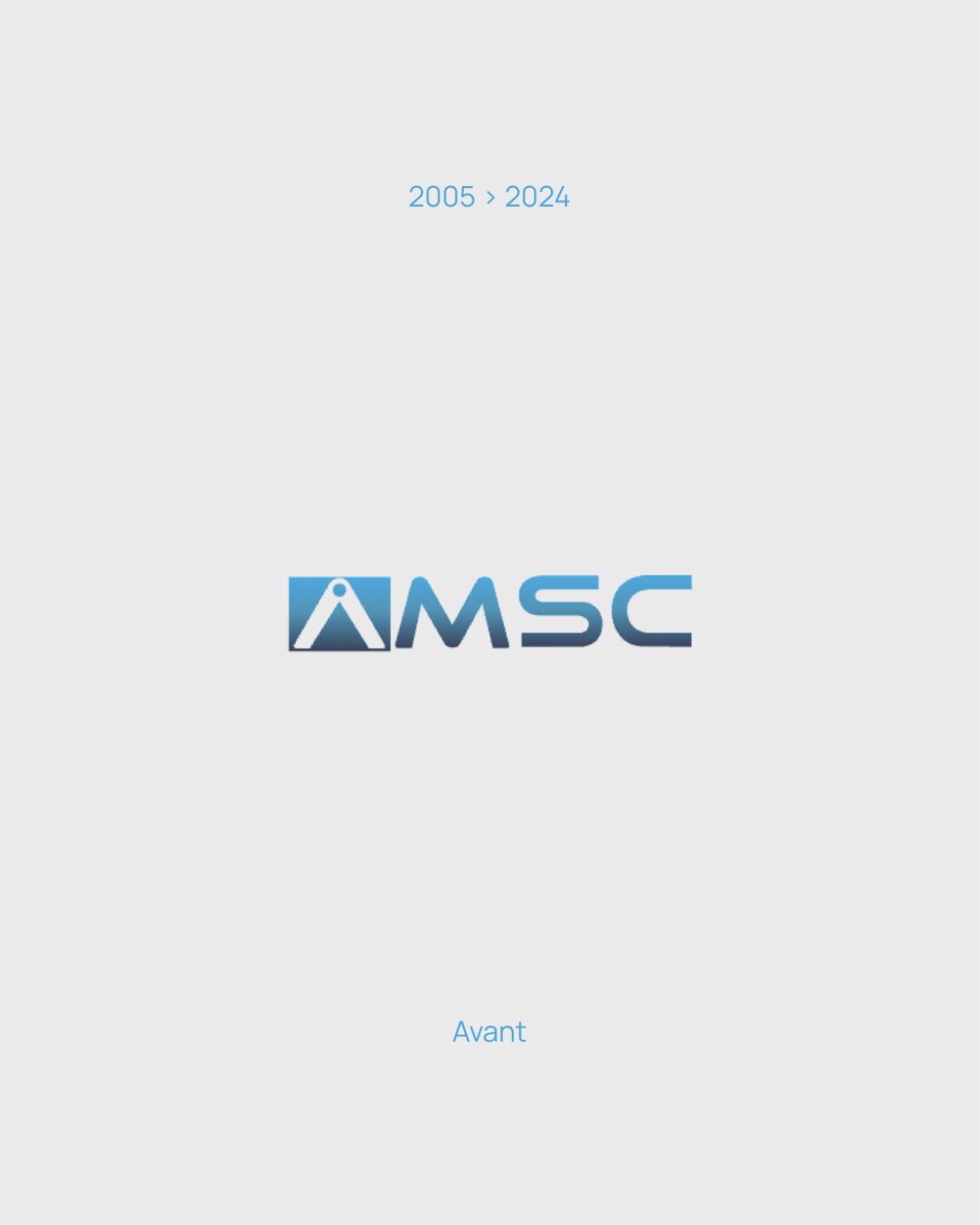 Ancien logo AMSC avant refonte — identité visuelle d’origine datant de 2005, modernisée par Pois Chiche Design à Lorient.