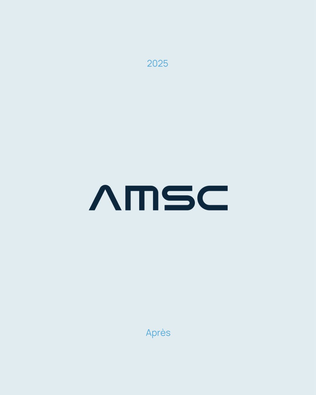 Nouveau logo AMSC — identité visuelle modernisée par Pois Chiche Design à Lorient, relifting de marque 2025.