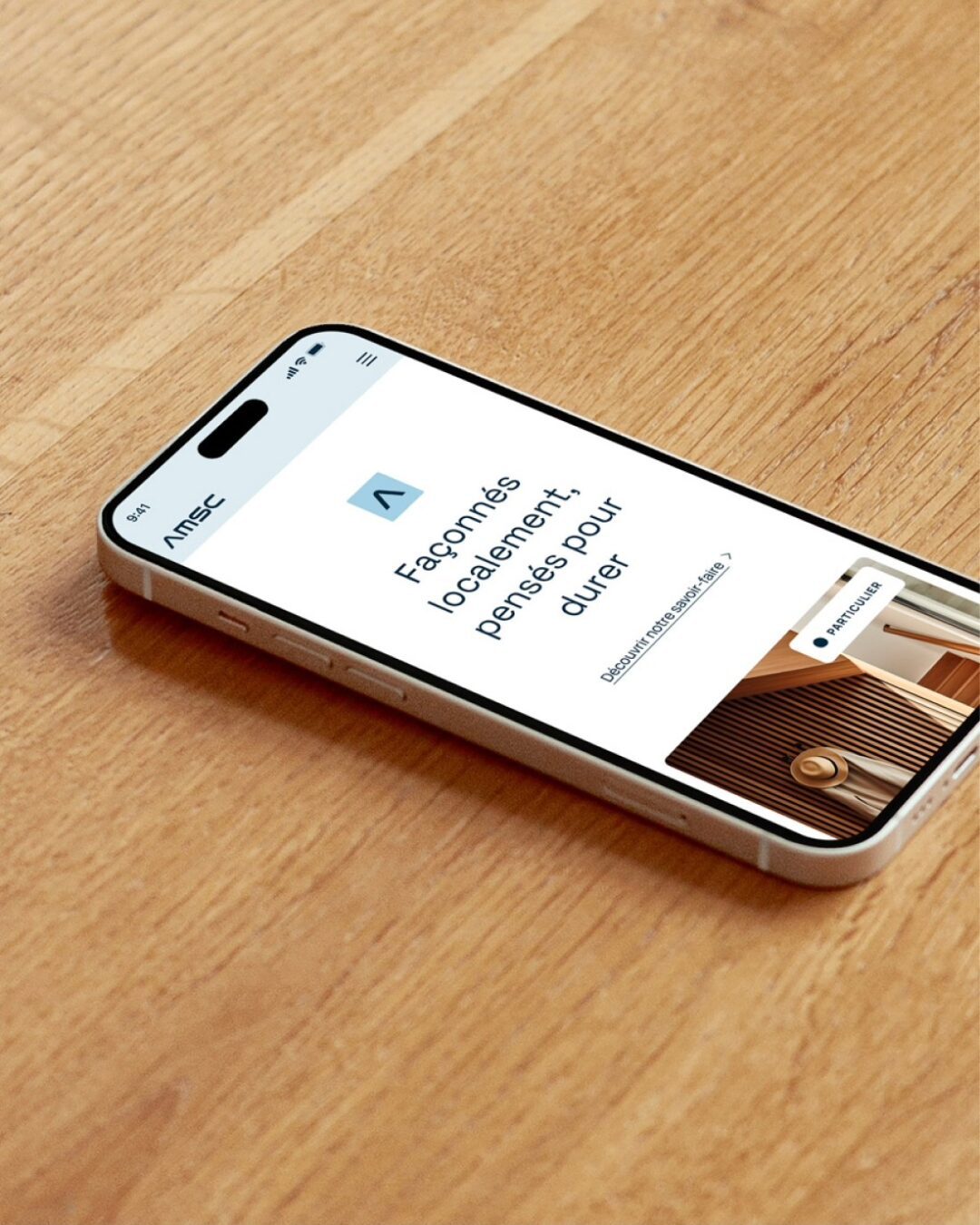 Version mobile du site web AMSC — design et développement réalisés par Pois Chiche Design à Lorient.