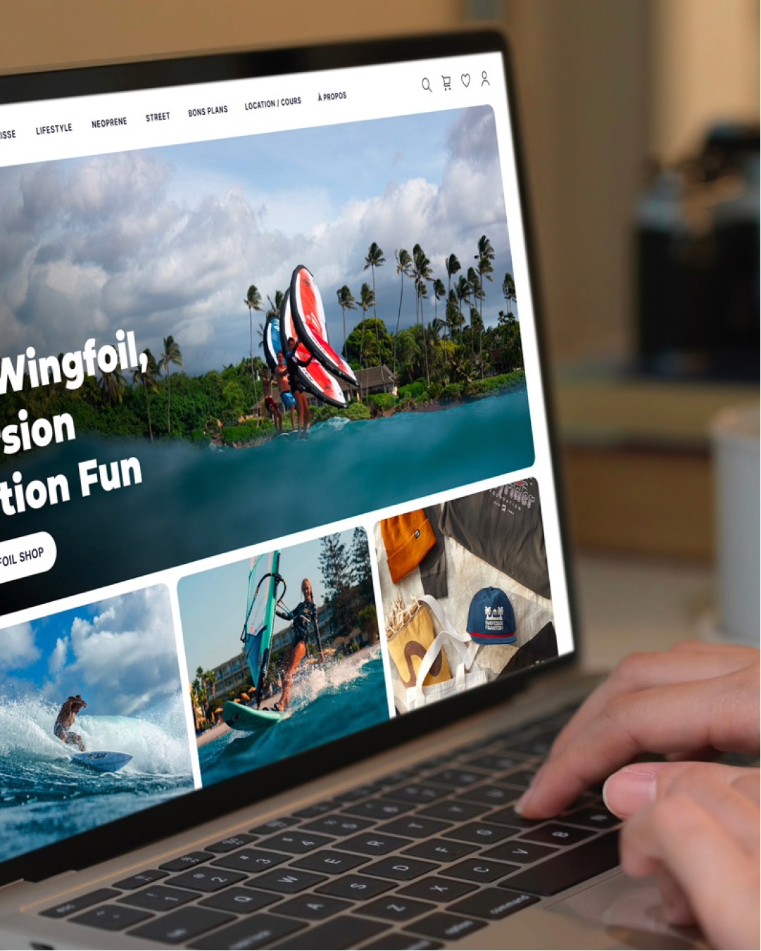 Application de l’identité visuelle Action Fun sur l’interface du site web