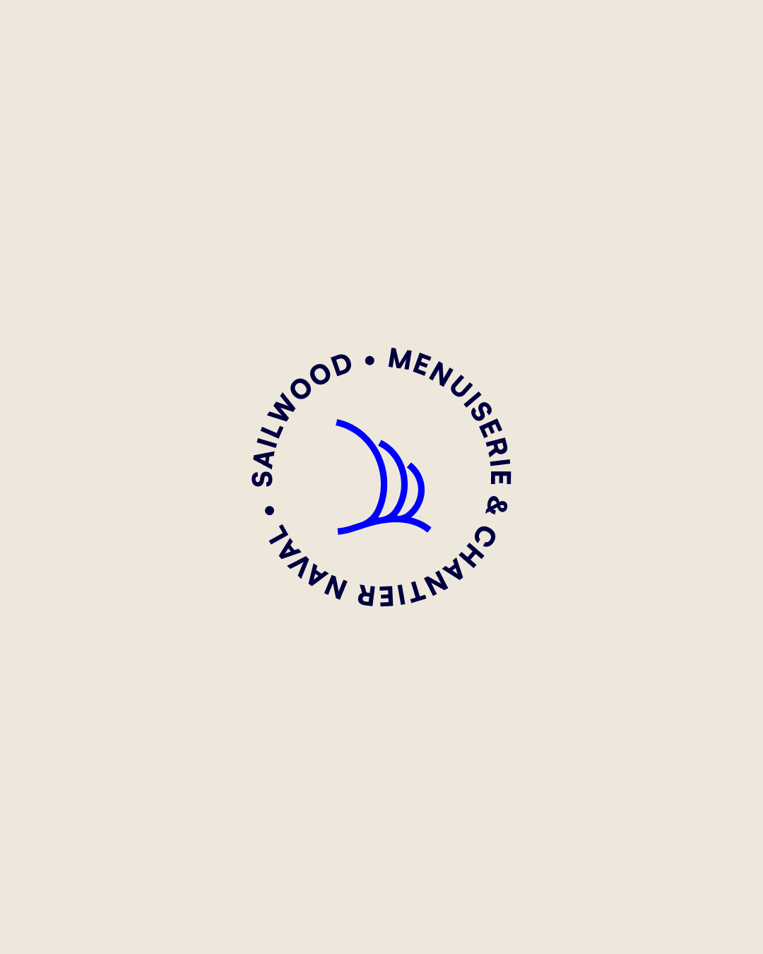 Estampille circulaire Sailwood menuiserie et chantier naval
